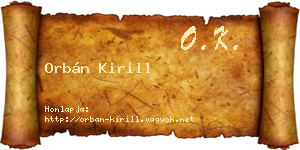 Orbán Kirill névjegykártya